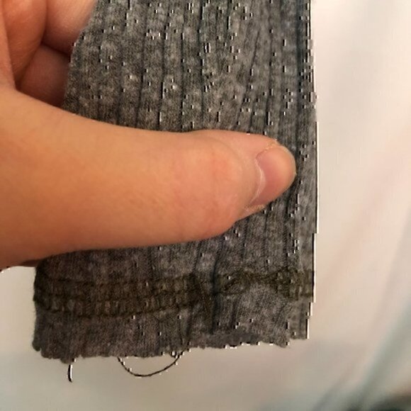 PPLA PEOPLE'S PROJECT Girls Gray Ribbed Long Sleeve Knit Tee Distressed Medium M - Picture 6 of 8